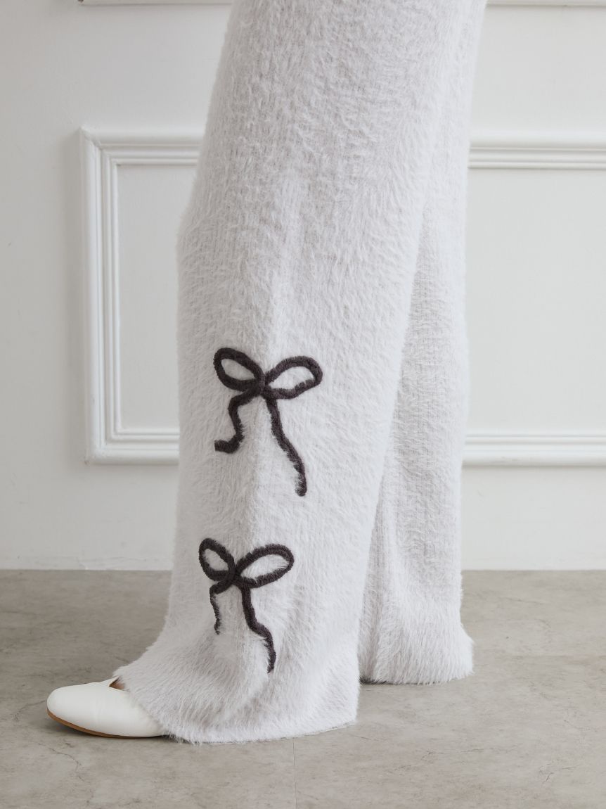 リボンフェザーロングパンツ(ロングパンツ)｜ルームウェア・パジャマ