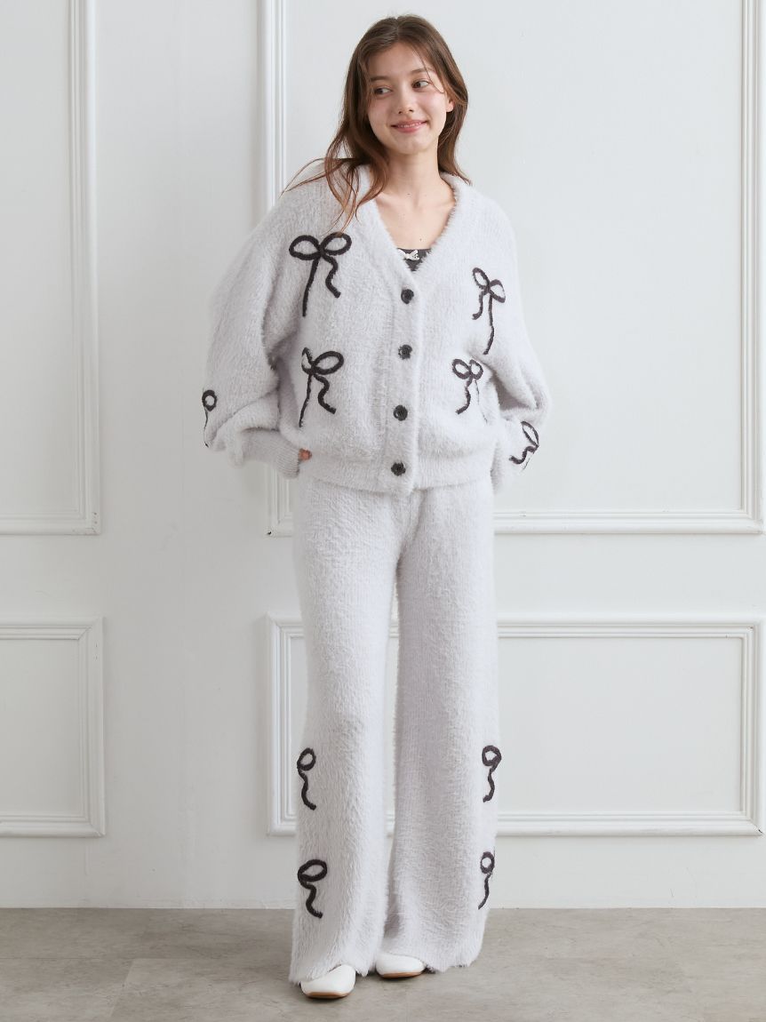 リボンフェザーロングパンツ(ロングパンツ)｜ルームウェア・パジャマ