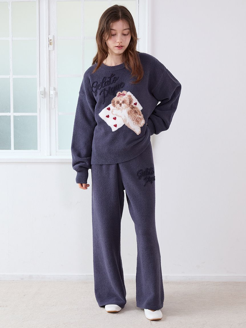 ジェラートピケ　ジェラピケ　ベビモコドットロングパンツ　ピンク　フリー★新品 gelato pique】ベビモコジャガードプルオーバー＆ロングパンツ