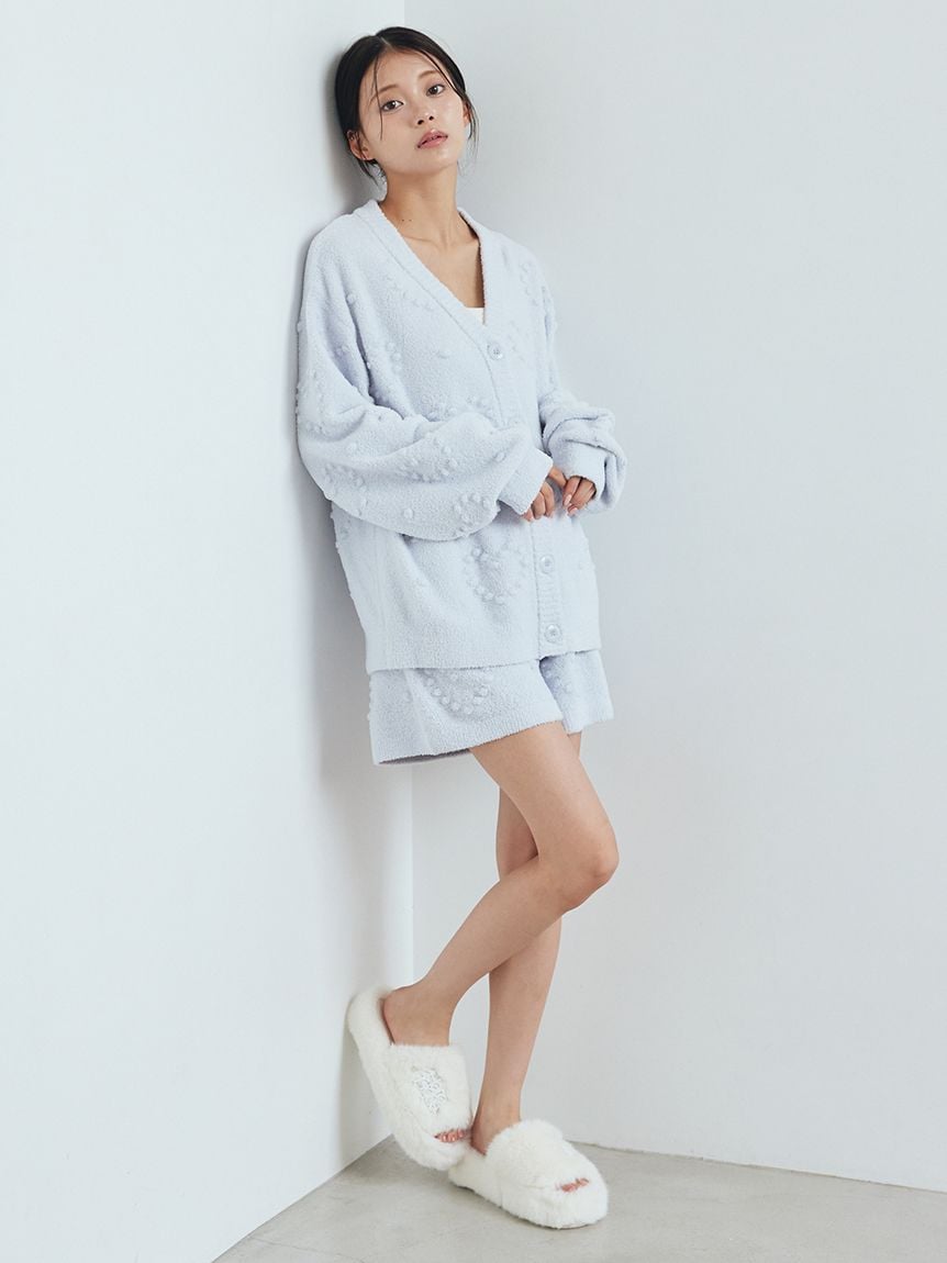 ジェラピケ　ホットスムーズィーハートJQDショートパンツ(NVY-F) ハート柄ショートパンツ(ショートパンツ)｜ルームウェア