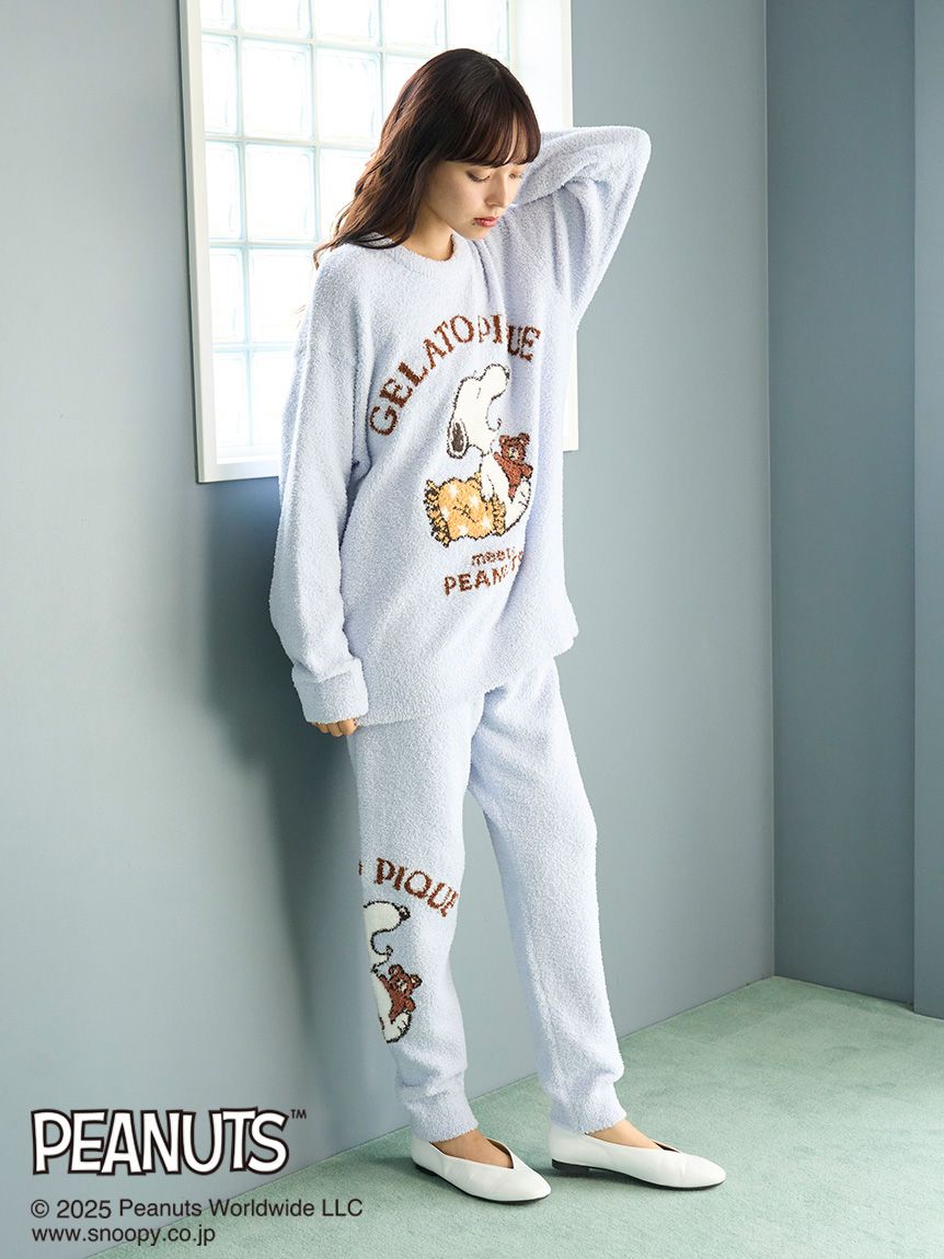 最終値下げ！【新品タグ付き】アズノウアズ×ピーナッツ　スヌーピーパンツ　ワイド PEANUTS】オリジナルアート ジャガードロングパンツ(ロングパンツ