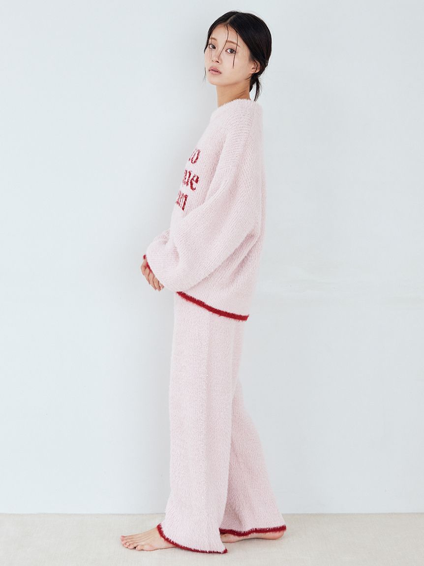 ラメフェザーロングパンツ(ロングパンツ)｜ルームウェア・パジャマ通販