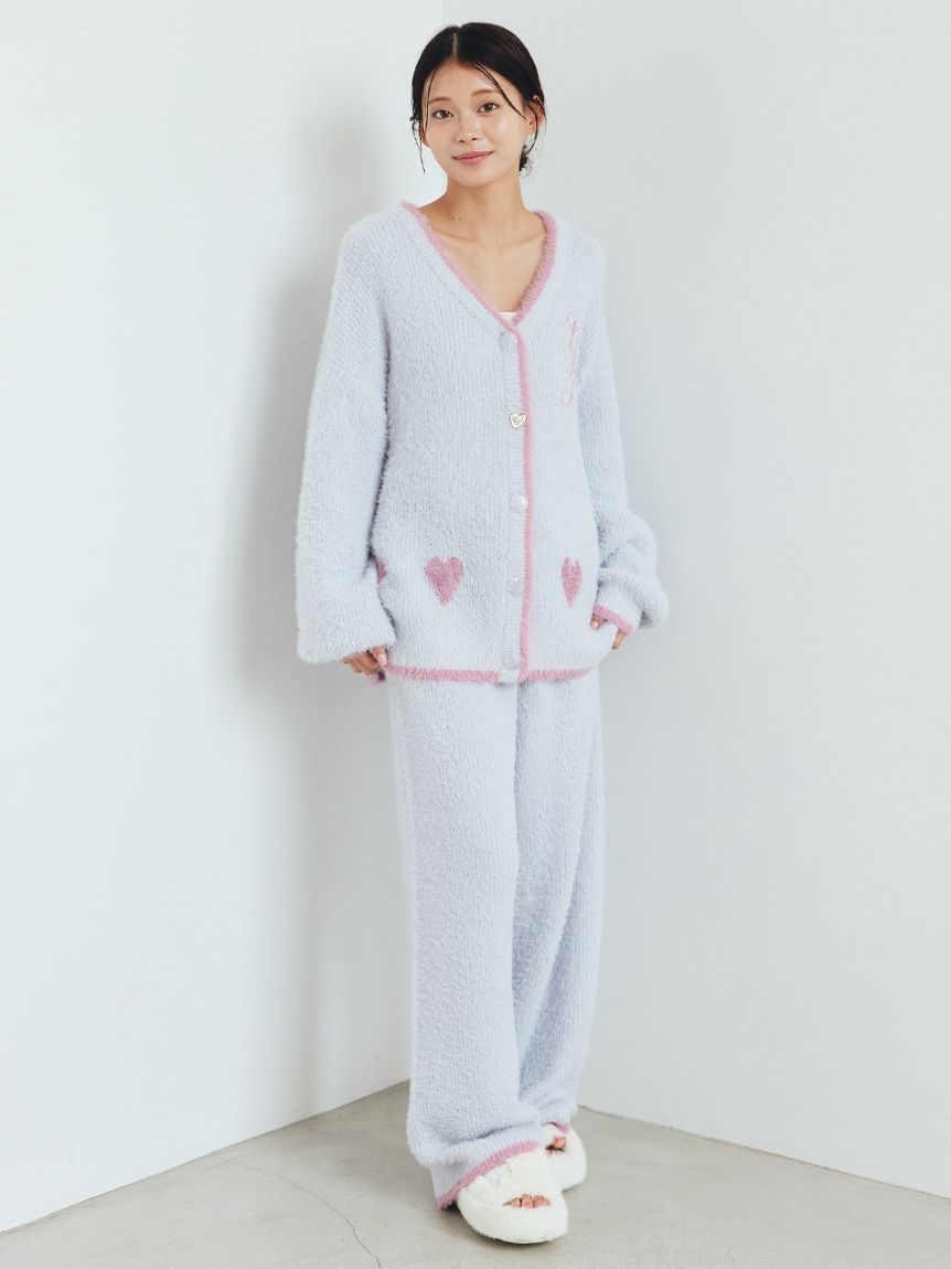 gelato pique フェザーリブプルオーバー＆ワイドパンツ ジェラートピケ gelato pique フェザー柄編みロングパンツ （BRW