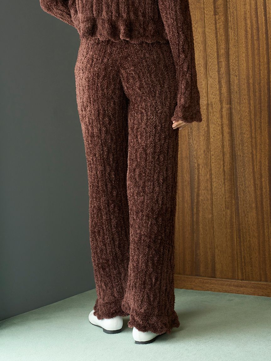 フェザー柄編みロングパンツ(ロングパンツ)｜ルームウェア・パジャマ