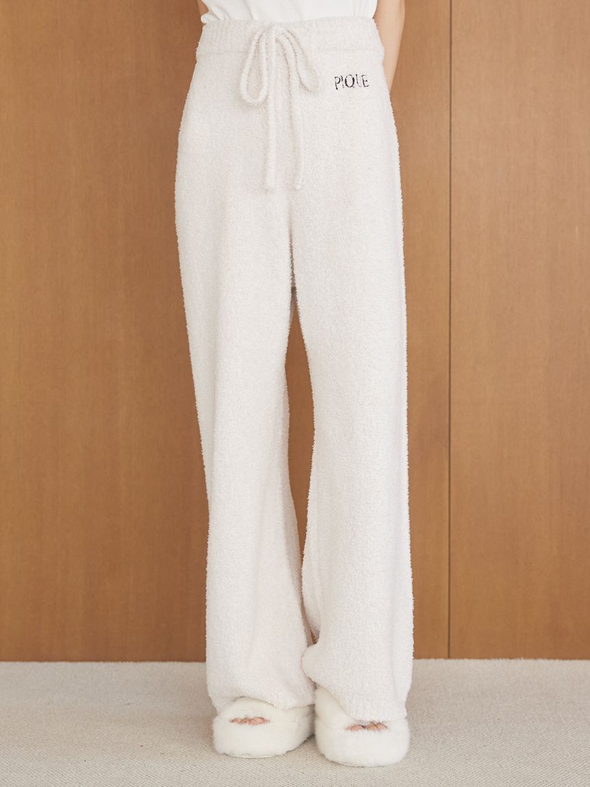 メランジロゴ刺繍ロングパンツ(ロングパンツ)｜ルームウェア・パジャマ