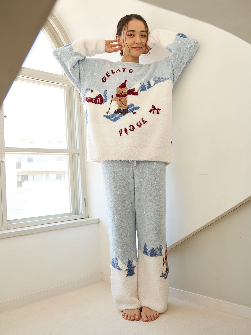 【HOLIDAY】スキーベアジャガードプルオーバー ロングパンツセット HOLIDAY】スキーベアジャガードロングパンツ(ロングパンツ)｜ルーム