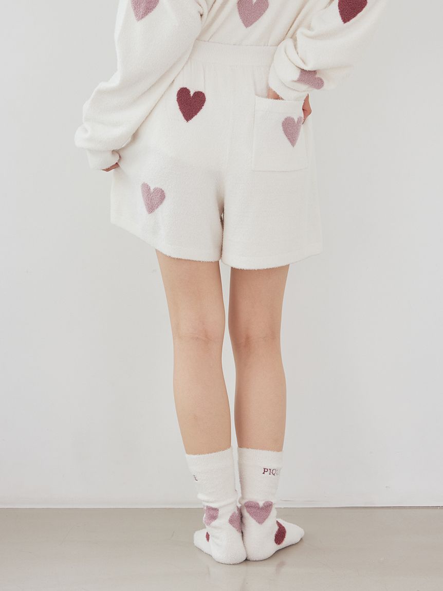 ジェラピケ　ホットスムーズィーハートJQDショートパンツ(NVY-F) オフィシャルサイト・MASHSTORE限定】ホットスムーズィーハート