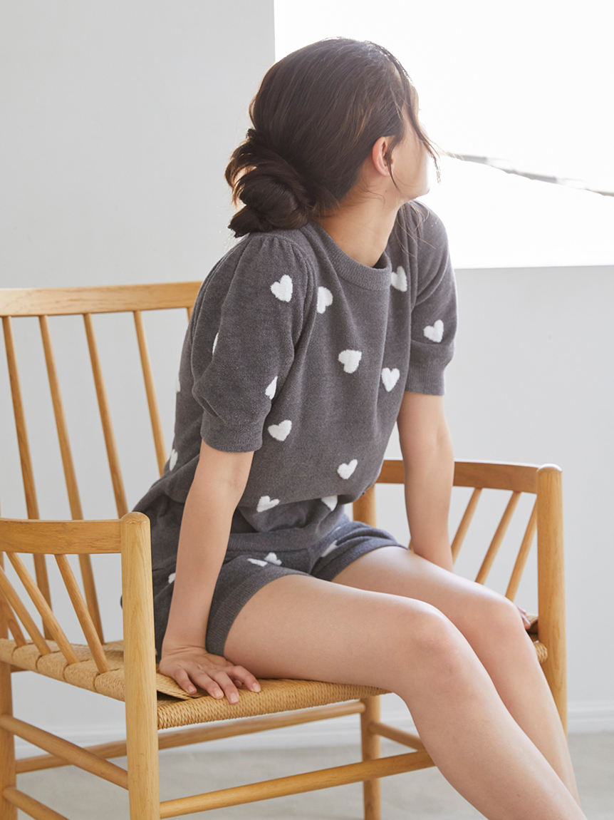 gelato piqueハートジャガードプルオーバー＆パンツ グレー ONLINE限定