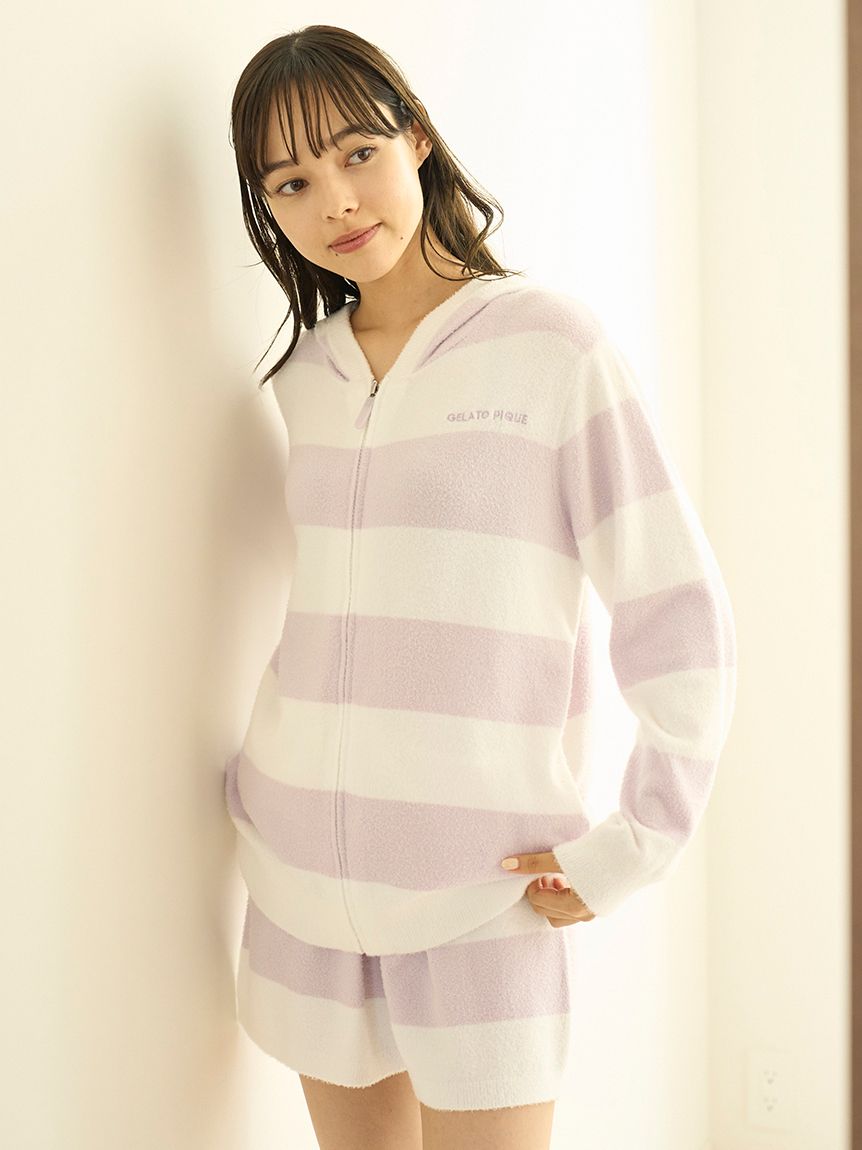 【新品未使用】piento pique ウォッシャブルスムーズィーボーダーパーカ gelato pique｜ウォッシャブルスムーズィーボーダーパーカ