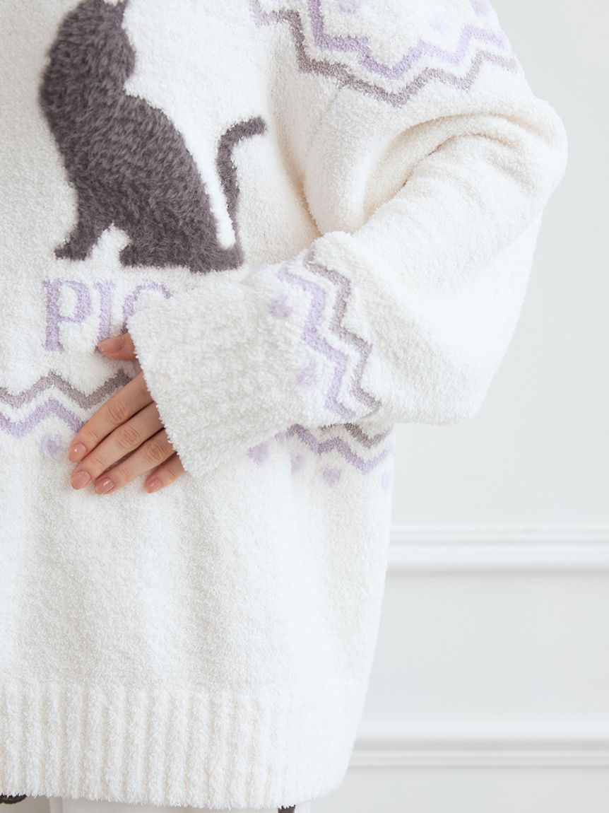 CATジャガードプルオーバー(ニットプルオーバー)｜ルームウェア