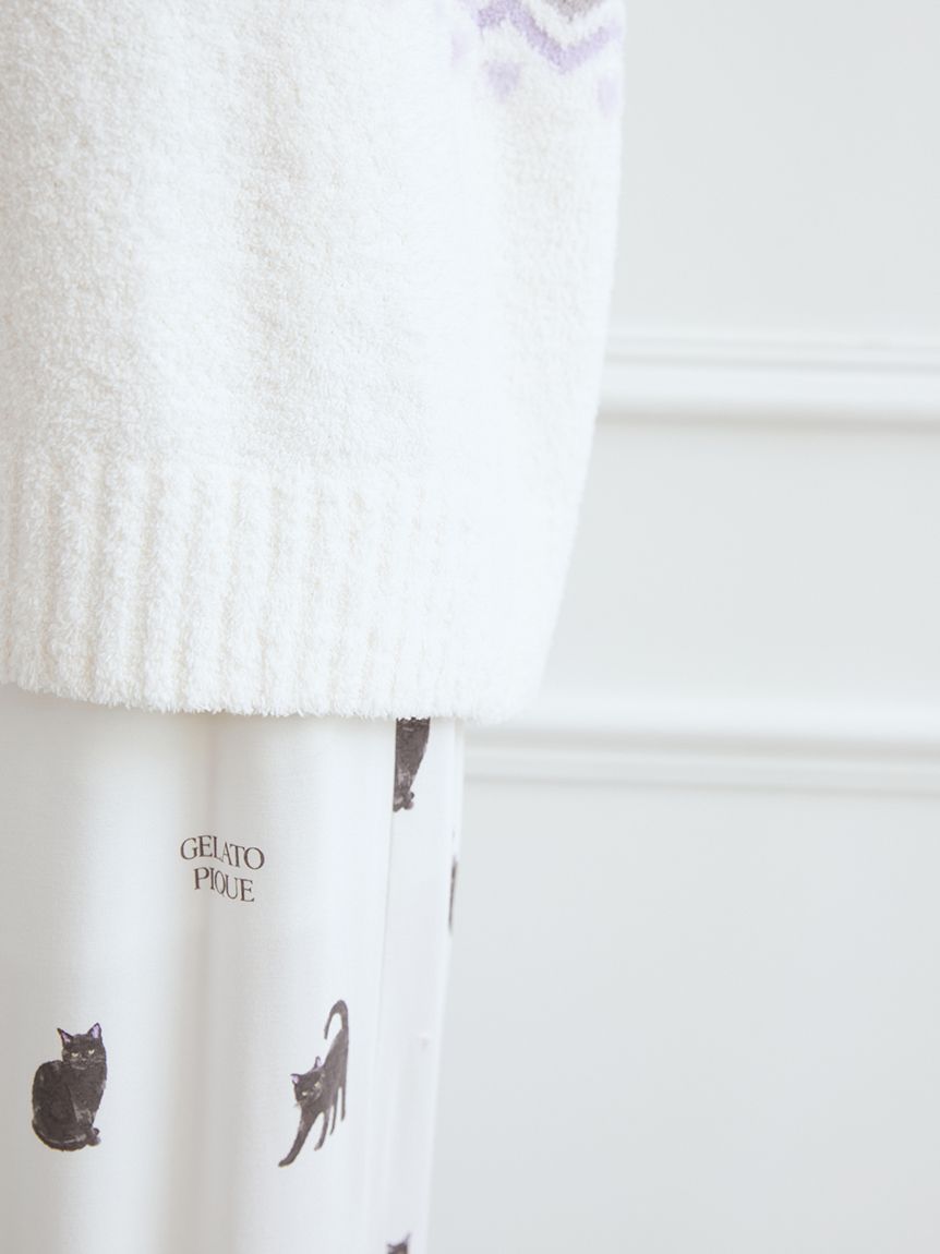 【激レア】ハロウィン ジェラートピケ 白猫 ルームウェア 3点セット ジェラート ピケ×白石聖♡黒猫モチーフのルームウェアで大人