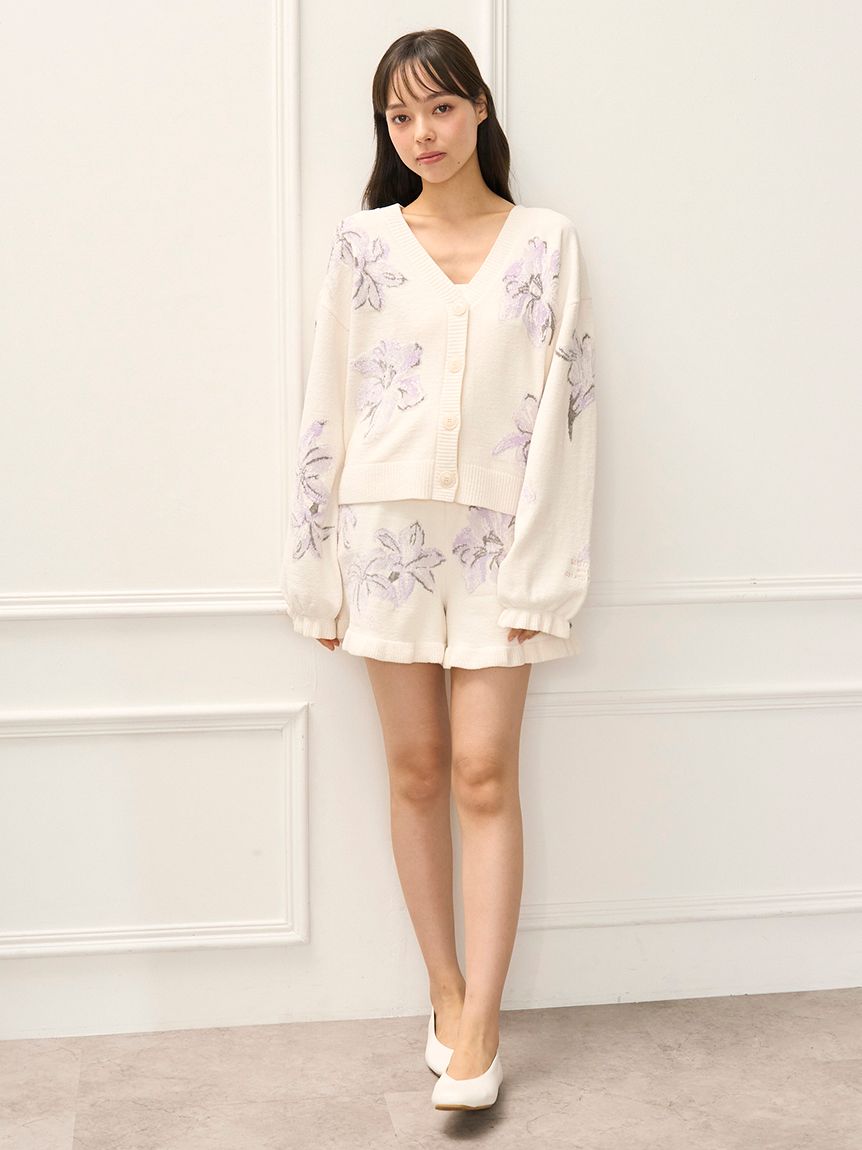 【新品】ジェラートピケMUCHAリリージャガードカーディガン&ショートパンツ MUCHA】リリージャガードカーディガン(カーディガン・ガウン)｜ルーム