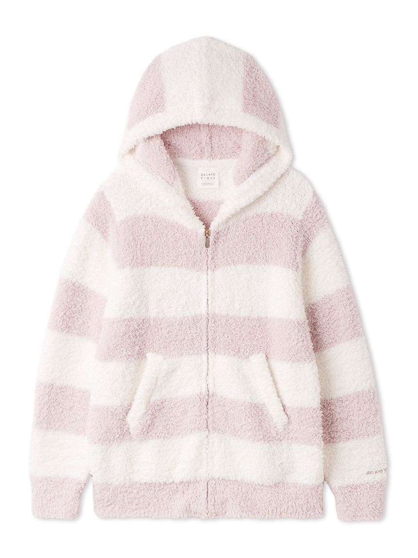 gelato piqueコラボ 2ボーダーフーディー ピンク ジェラート2ボーダーパーカ(パーカ)｜ルームウェア・パジャマ