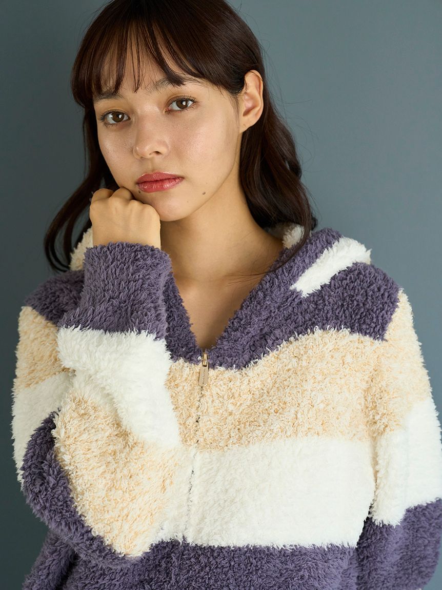 ジェラート3ボーダーパーカ(パーカ)｜ルームウェア・パジャマ通販の