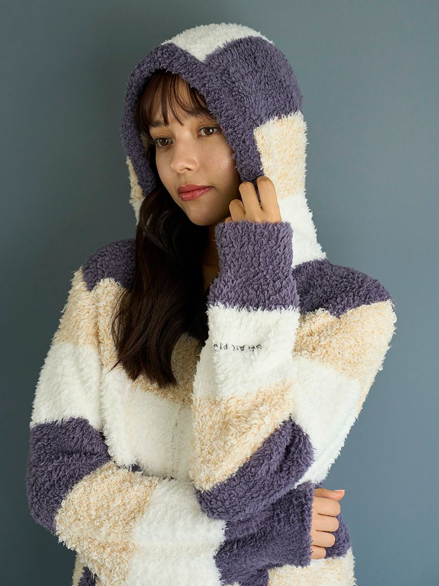 ジェラート3ボーダーパーカ(パーカ)｜ルームウェア・パジャマ通販の