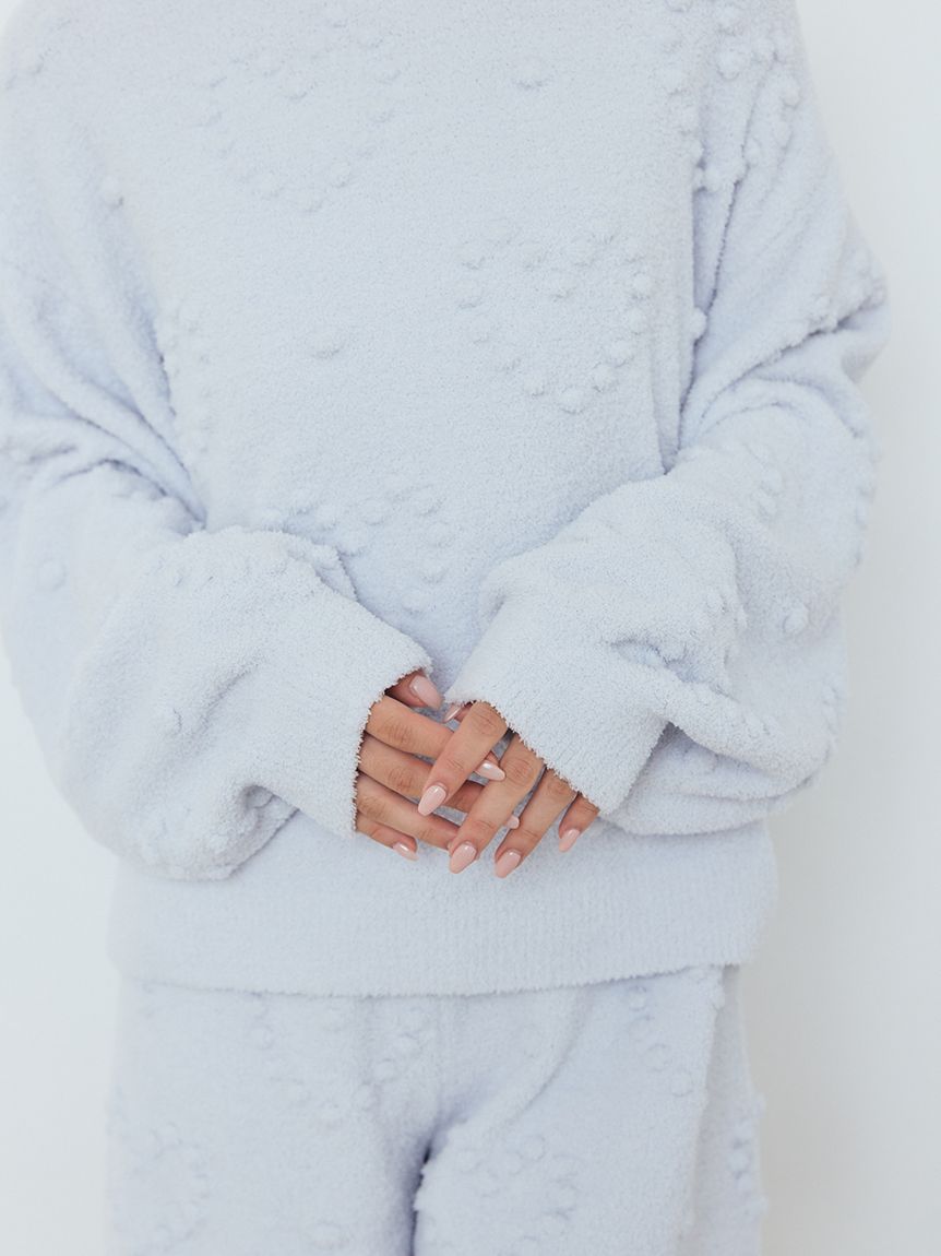 pique ハートモチーフ ニットパジャマ ハート柄プルオーバー(ニットプルオーバー)｜ルームウェア・パジャマ