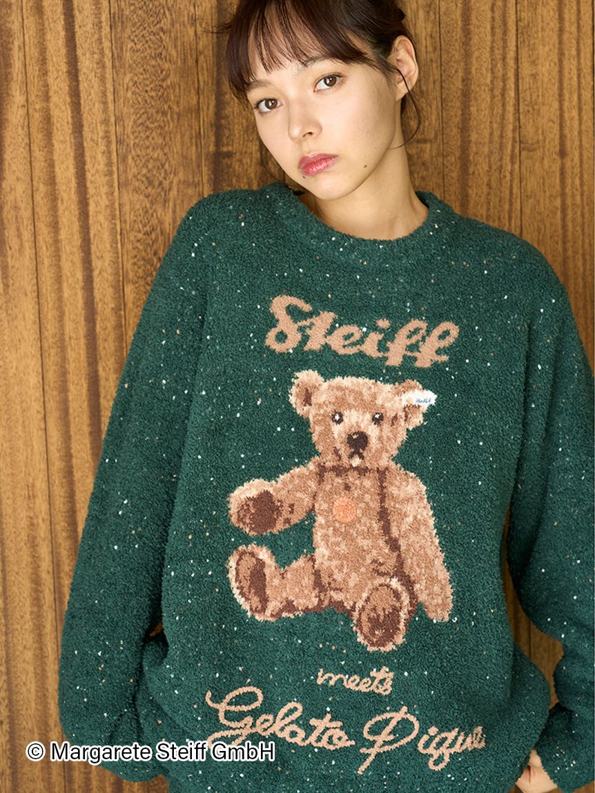 【Steiff】パウダーネップジャガードプルオーバー ロングパンツセット gelato pique（ジェラートピケ） Steiff パウダーネップジャガードプル