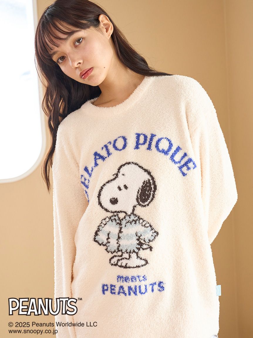 今期新品⭐︎ ジェラピケSNOOPY×BEAR ジャガードプルオーバー＆ショーパン ジェラートピケ ニットプルオーバー&ショートパンツ PEANUTS】【ONLINE