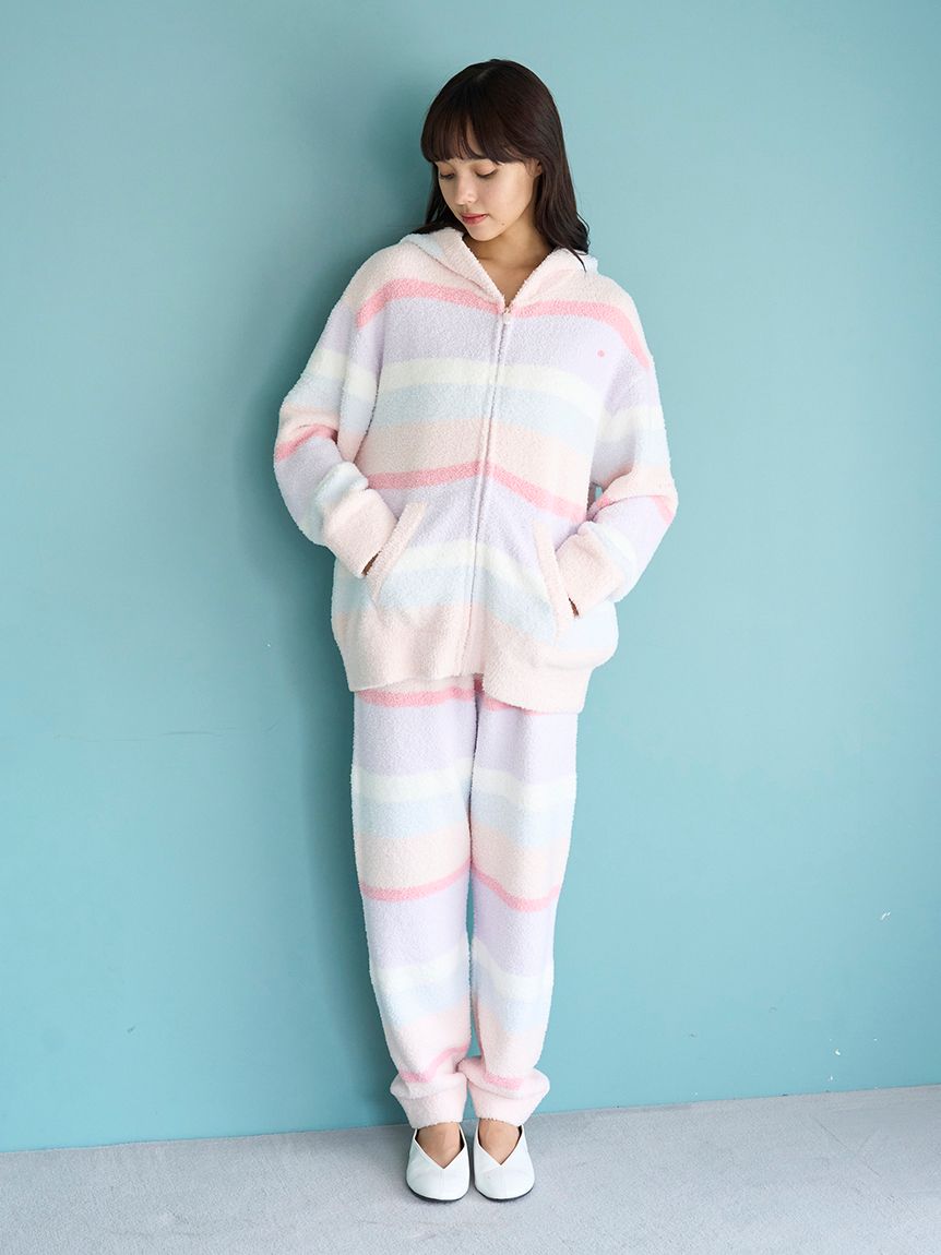 ベビモコカラフルボーダーパーカ(パーカ)｜ルームウェア・パジャマ通販
