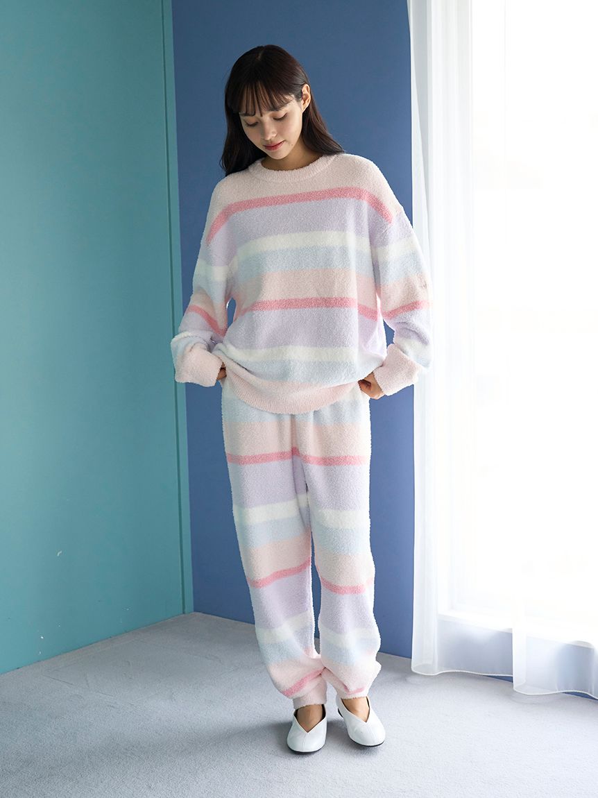 ベビモコカラフルボーダープルオーバー(ニットプルオーバー