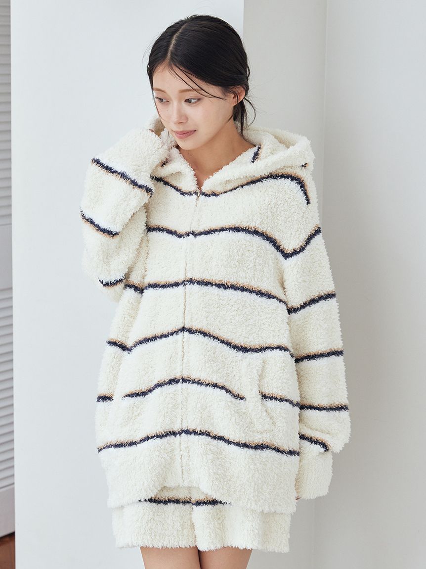 ジェラートボーダーパーカ(パーカ)｜ルームウェア・パジャマ通販の