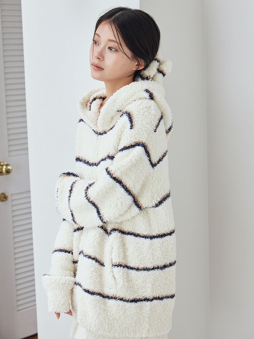 ジェラートピケ gelatopique キャスパー ボア パーカー ルームウェア ジェラートボーダーパーカ(パーカ)｜ルームウェア・パジャマ通販の