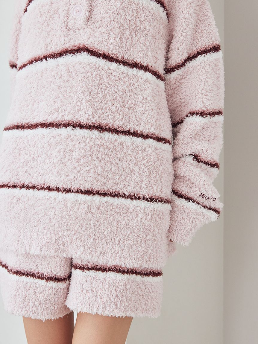 ジェラートボーダーポロ衿プルオーバー(ニットプルオーバー)｜ルーム