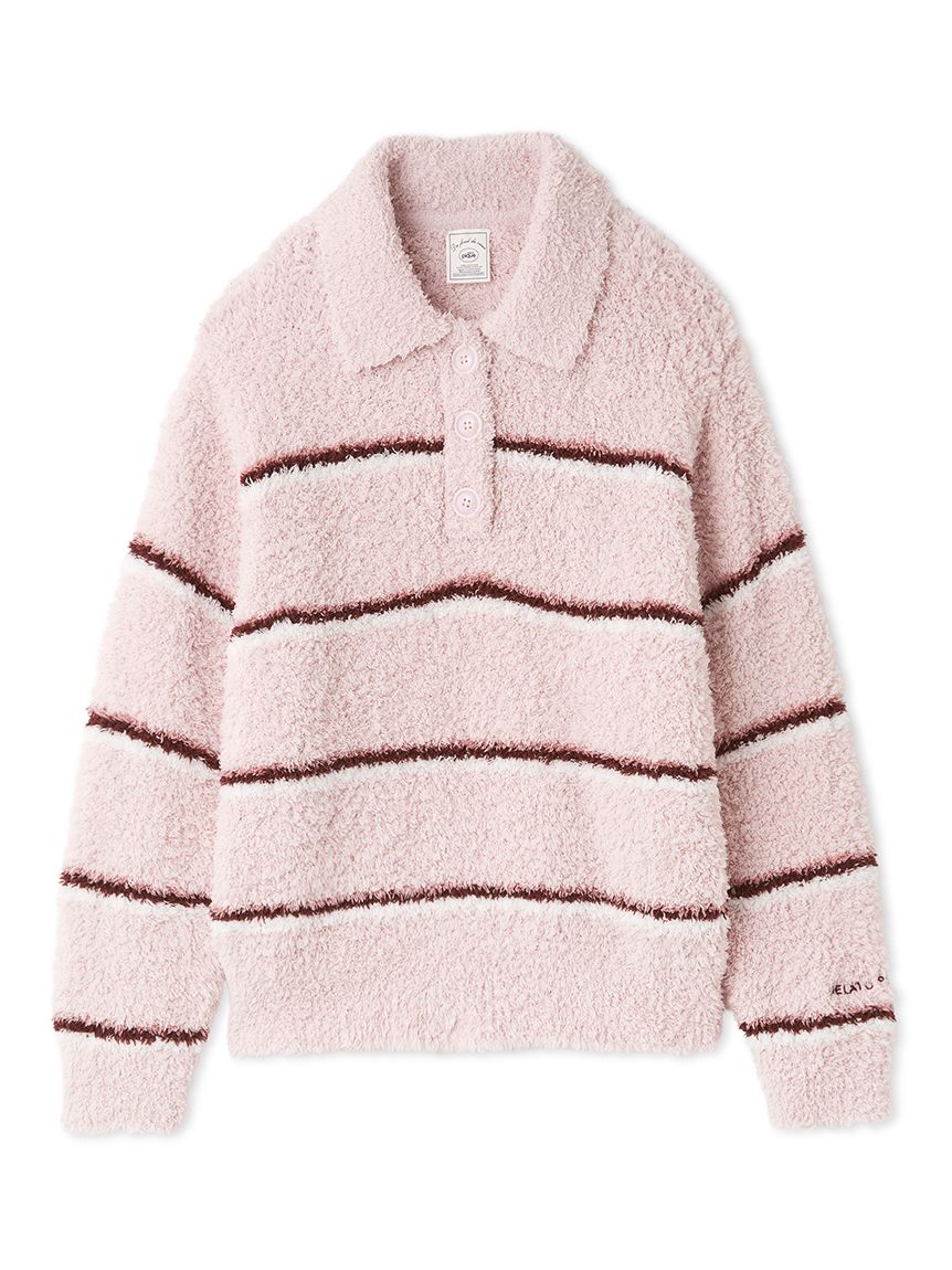 【新品タグ付き】gelato pique セットアップ　ボーダー　ピンク セール】ジェラート3ボーダープルオーバー（ルームウェア/パジャマ