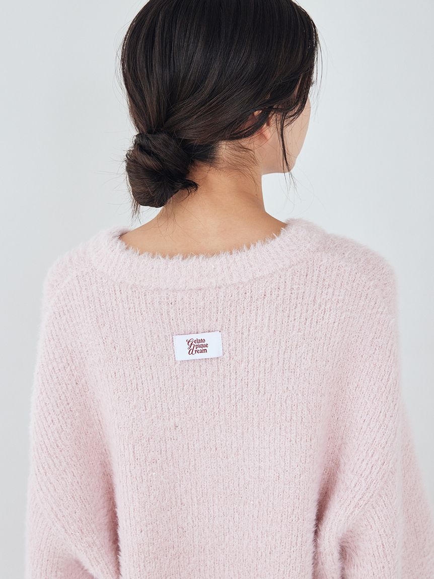 ラメフェザープルオーバー(ニットプルオーバー)｜ルームウェア