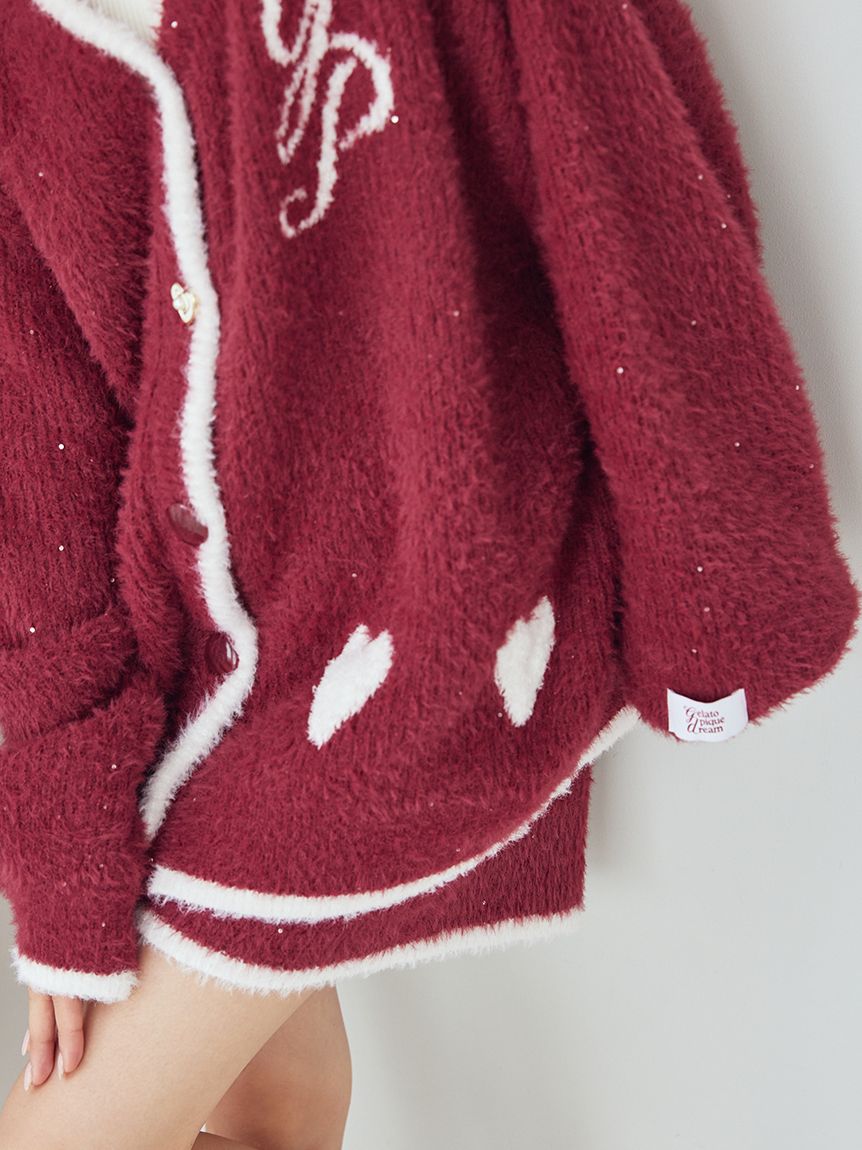 ジェラピケ　ラメフェザーカーディガン & ラメフェザーショートパンツ　2点セット ジェラピケ ラメフェザーカーディガン & ラメフェザーショートパンツ 2