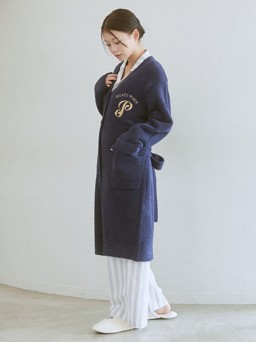 未使用　ジェラートピケ　パウダーカレッジロゴカーディガン ジェラートピケ gelato pique 【Steiff】【UNISEX】パウダージャガード