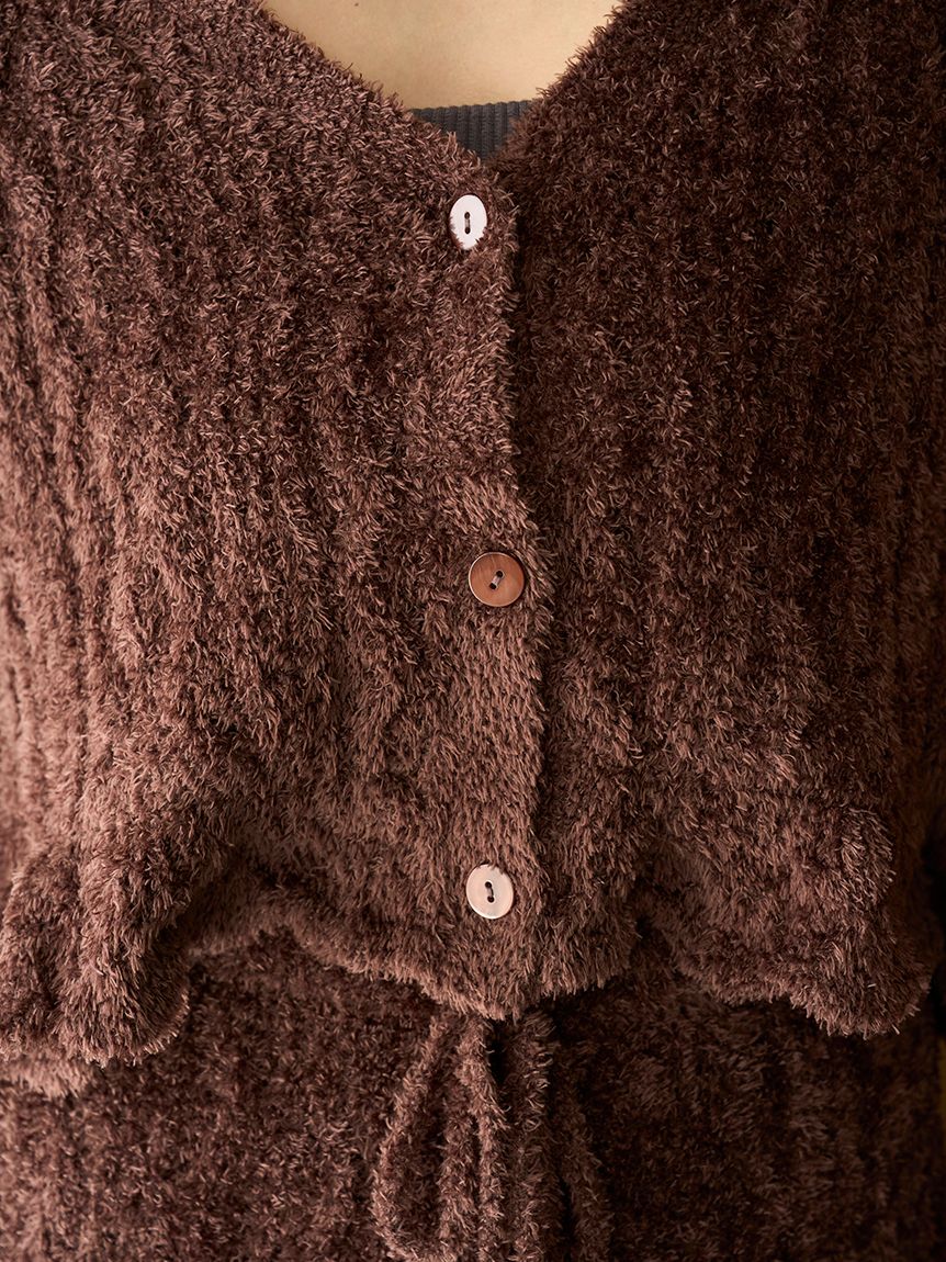 フェザー柄編みカーディガン(カーディガン・ガウン)｜ルームウェア