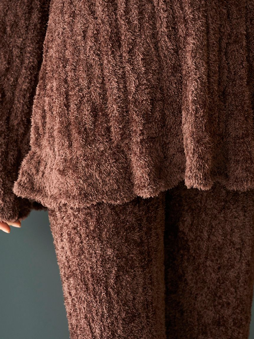 フェザー柄編みプルオーバー(ニットプルオーバー)｜ルームウェア