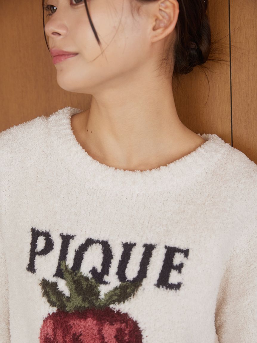 メランジストロベリージャガードプルオーバー(ニットプルオーバー