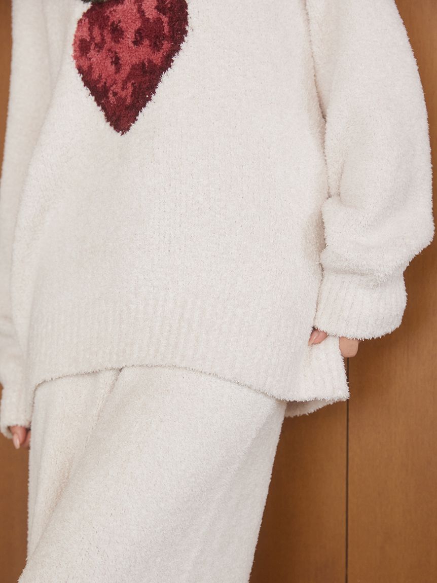 メランジストロベリージャガードプルオーバー(ニットプルオーバー