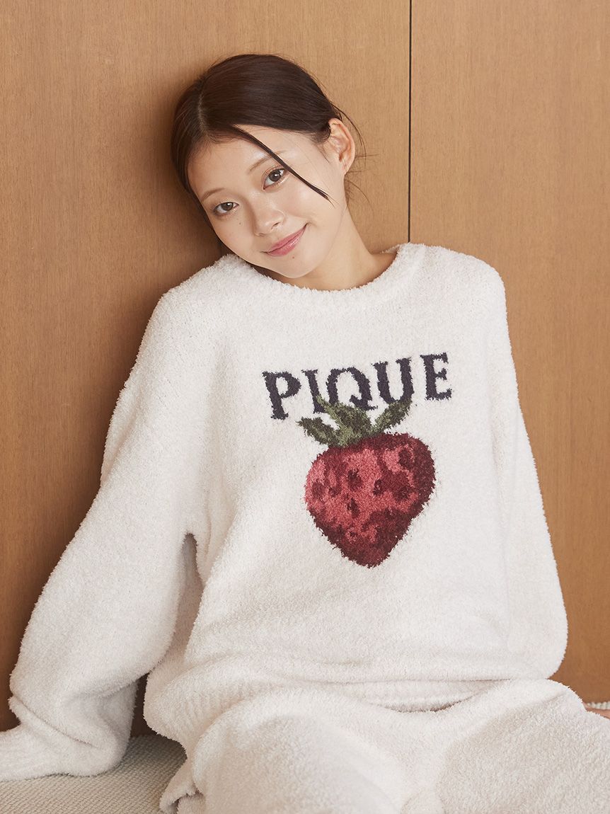 メランジストロベリージャガードプルオーバー(ニットプルオーバー