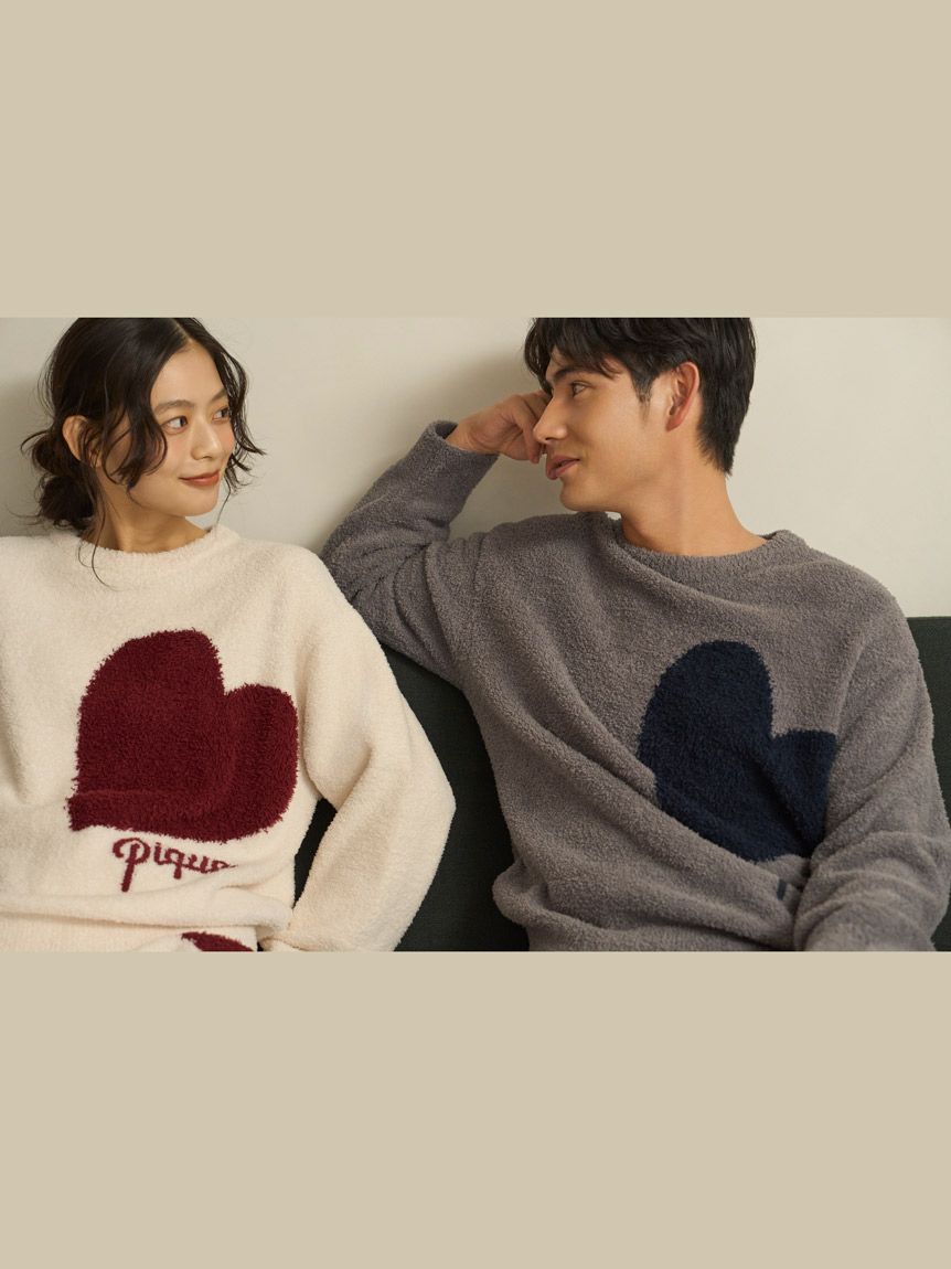 ジェラートピケ❤︎エアモコハートジャガードプルオーバー＆ショートパンツ2点セット ONLINE限定】ハートジャガードプルオーバー＆ショートパンツセット