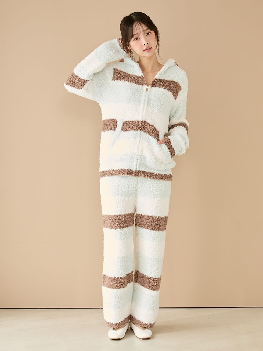 GELATOPIQUE ボーダー柄 パーカー ルームウェア パジャマ ペアルック ジェラート2ボーダーパーカ(パーカ)｜ルームウェア・パジャマ通販の