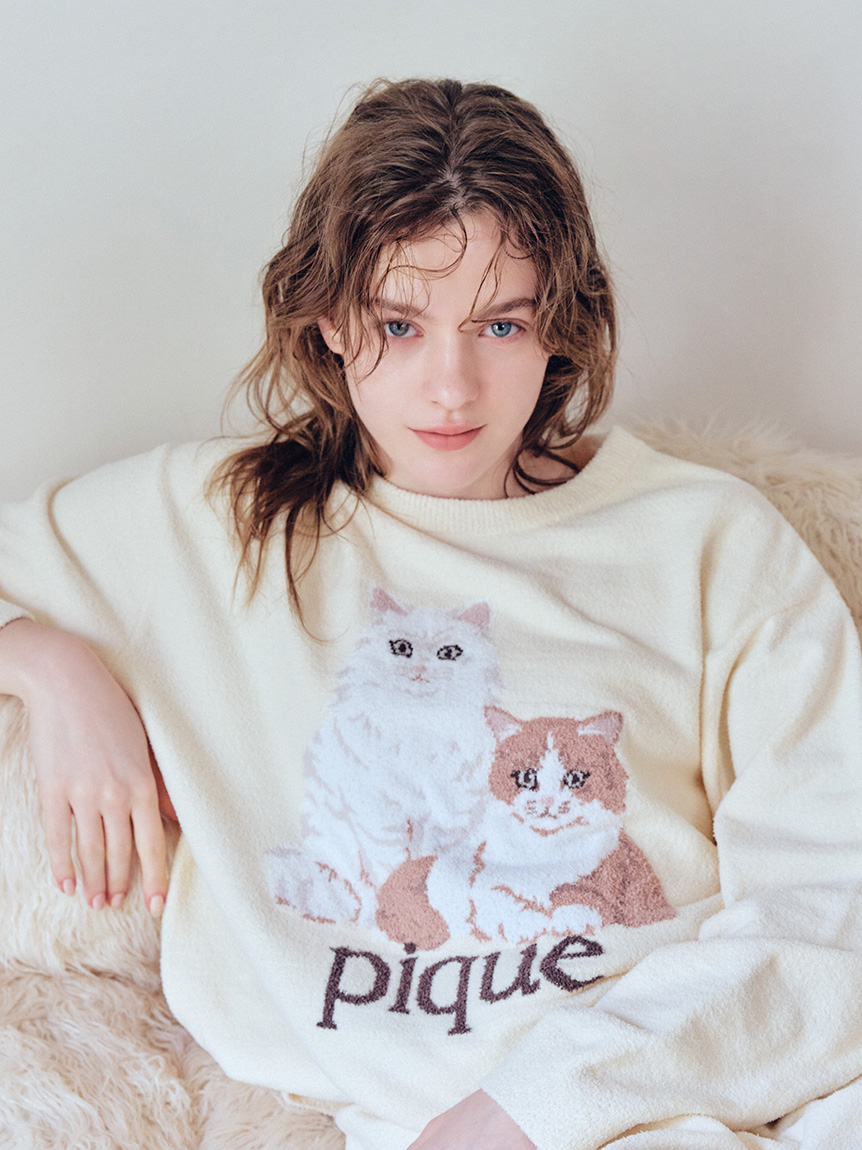 エアリーモコキャットジャガードプルオーバー(ニットプルオーバー