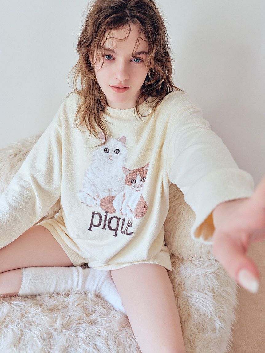 エアリーモコキャットジャガードプルオーバー(ニットプルオーバー