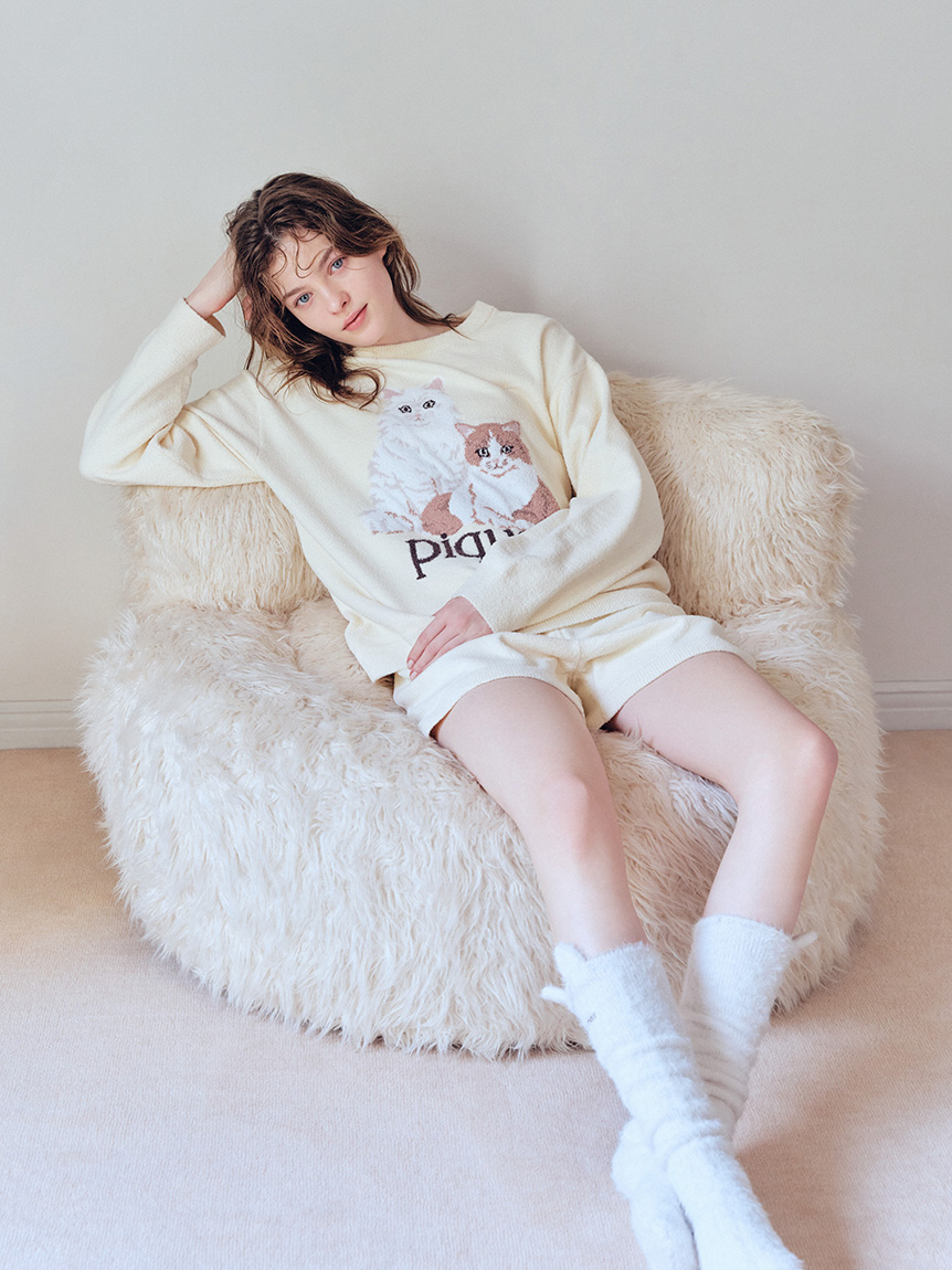 エアリーモコキャットジャガードプルオーバー(ニットプルオーバー