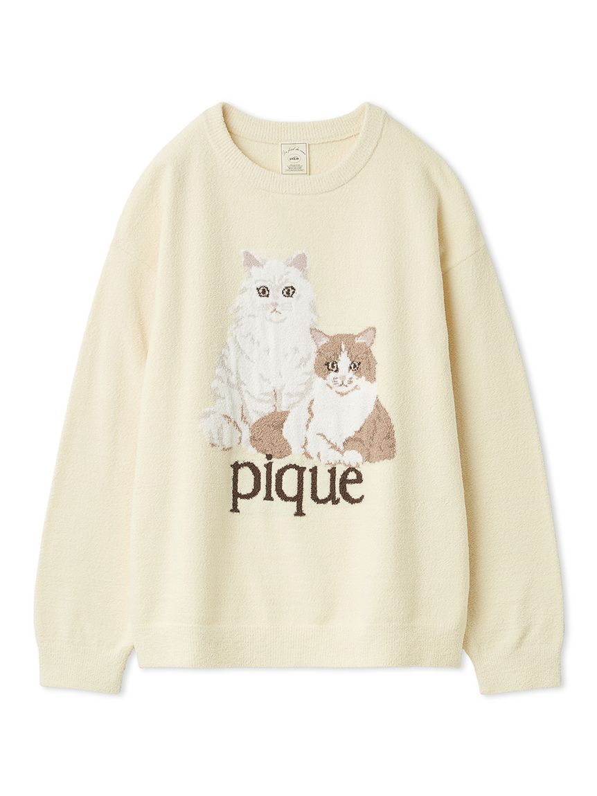 エアリーモコキャットジャガードプルオーバー(ニットプルオーバー