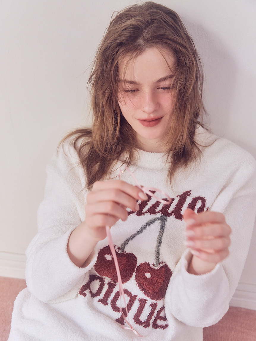 ONLINE限定カラーあり】ベビモコチェリージャガードプルオーバー