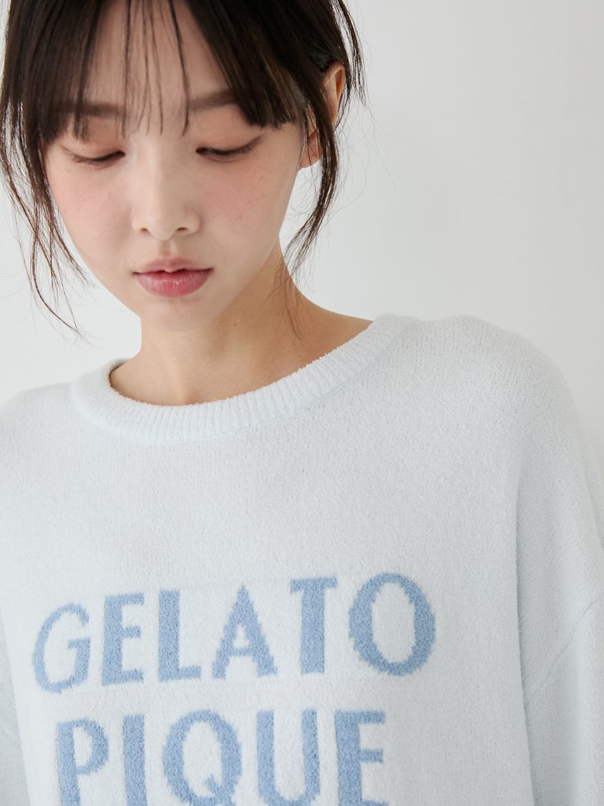 WhiteDay】ロゴプルオーバー&チェックショートパンツセット(ニットプル