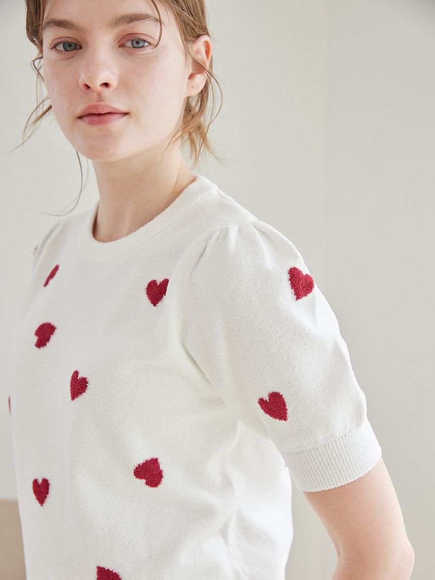ONLINE限定】エアリーモコハートジャガードプルオーバー&ショート