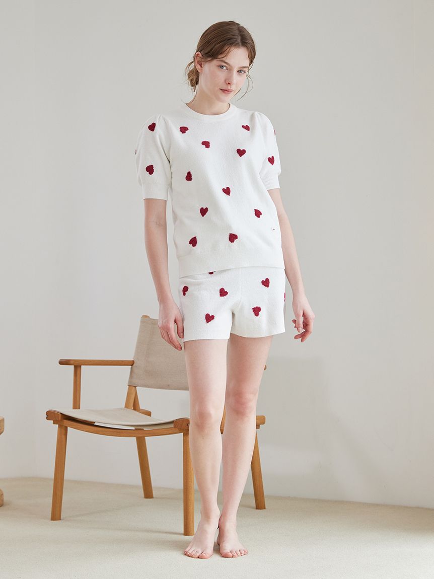 ONLINE限定】エアリーモコハートジャガードプルオーバー&ショート