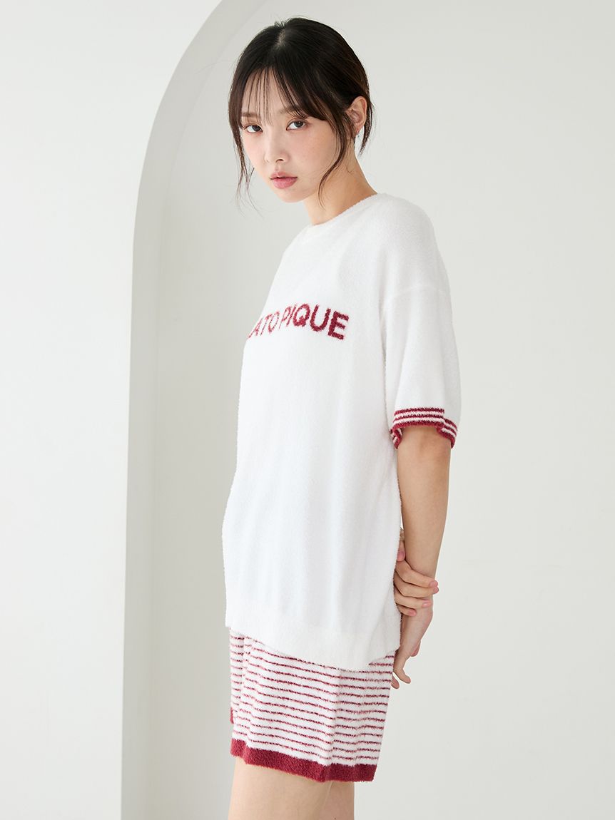 スムーズィーロゴジャガードプルオーバー&ショートパンツセット(ニット