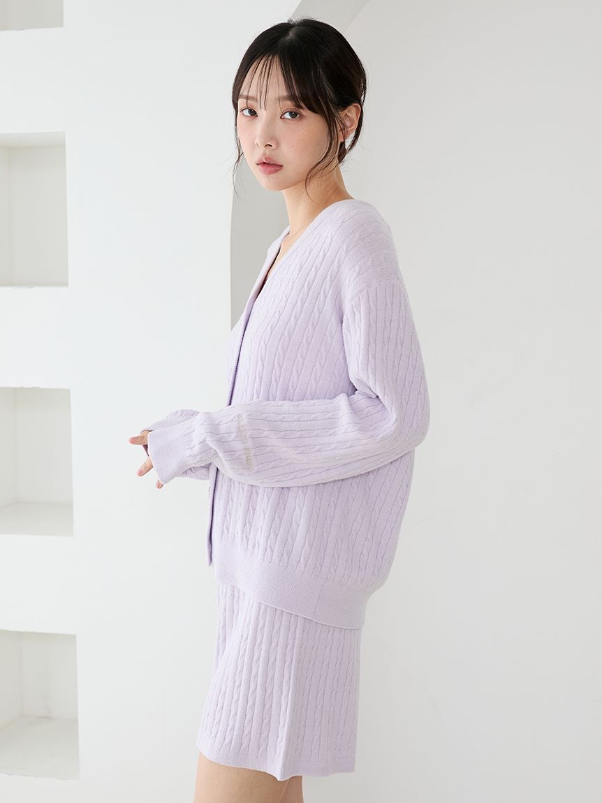 新品⭐ジェラピケ　スムーズィーliteカーディガン　グリーン スムーズィーliteアランカーディガン(カーディガン・ガウン)｜ルーム