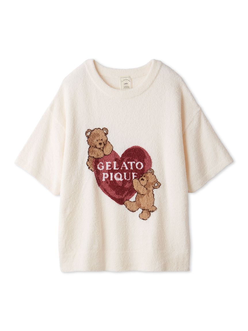 接触冷感】スムーズィーBEAR HEART ジャガードプルオーバー(ニットプル