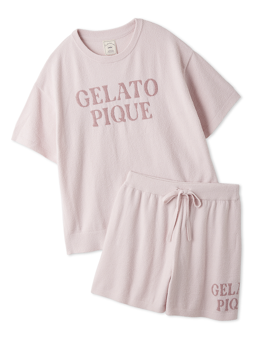 専用♡正規品♡ホットスムーズィーロゴ上下セット♡ダークグレー gelato pique（ジェラートピケ） パジャマ ルームウェア スムーズィー